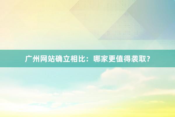 广州网站确立相比：哪家更值得袭取？